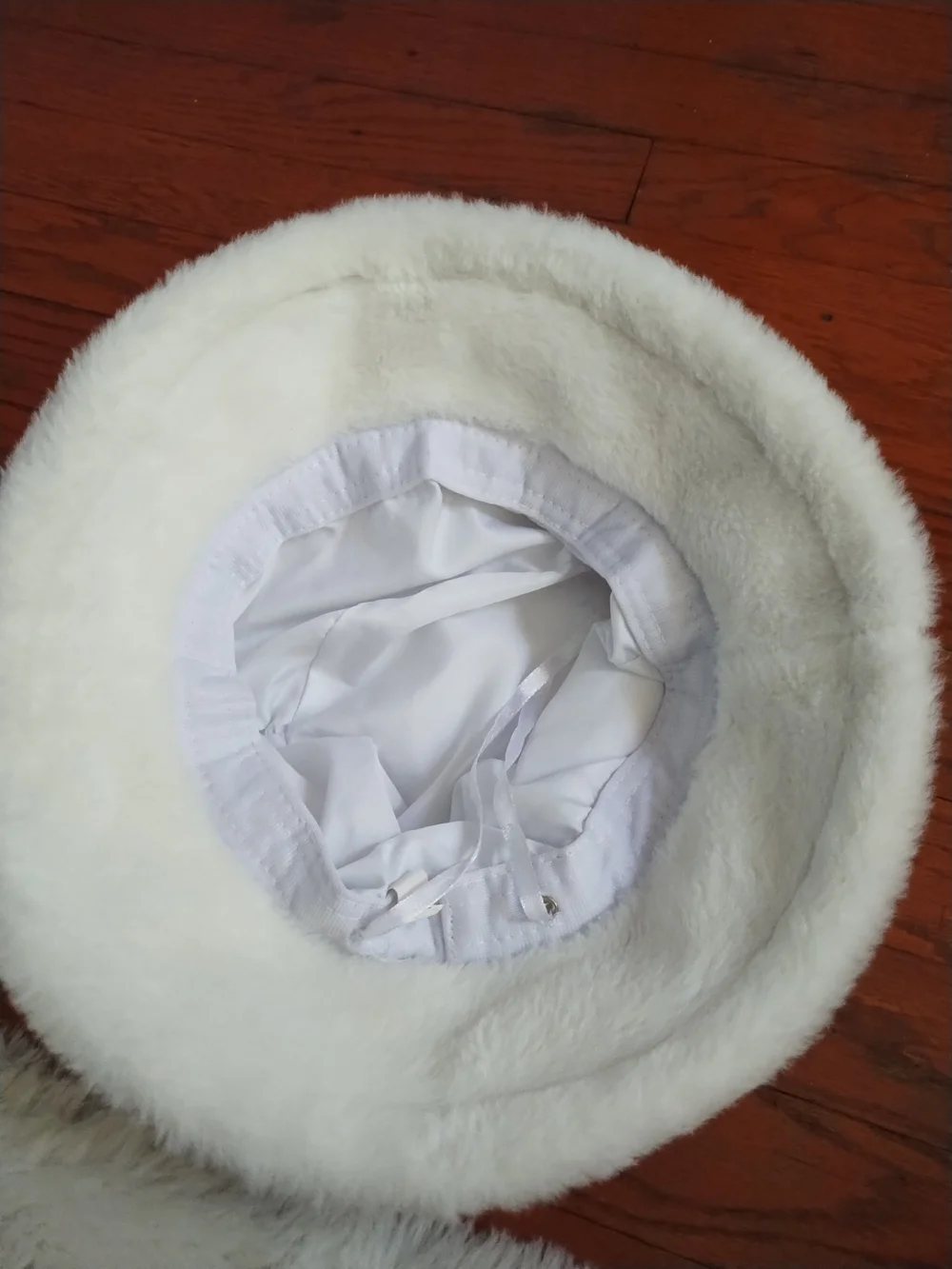 Los Angeles Apparel White Faux Fur LA Bucket Hat